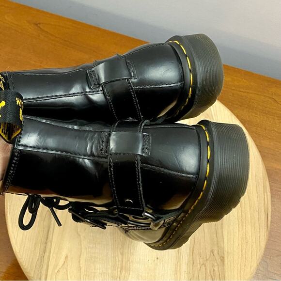 Dr. Martens 1460 Harness 8 Eye Black Leather Boots Men’s 7 Women’s Sz 8 25163001 - Picture 9 of 16